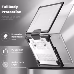 [BallisticWrap] Protective Snap-On Tough Hard Shell Cover with Kick Stand Shockproof Case for MacBook Pro 14 inch 2023/2022/2021