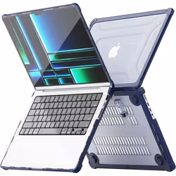 [BallisticWrap] Protective Snap-On Tough Hard Shell Cover with Kick Stand Shockproof Case for MacBook Pro 14 inch 2023/2022/2 ...