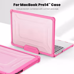 [BallisticWrap] Protective Snap-On Tough Hard Shell Cover with Kick Stand Shockproof Case for MacBook Pro 14 inch 2023/2022/2021