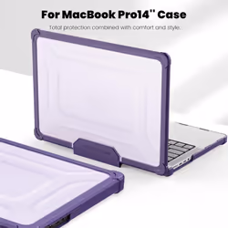 [BallisticWrap] Protective Snap-On Tough Hard Shell Cover with Kick Stand Shockproof Case for MacBook Pro 14 inch 2023/2022/2021