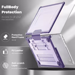 [BallisticWrap] Protective Snap-On Tough Hard Shell Cover with Kick Stand Shockproof Case for MacBook Pro 14 inch 2023/2022/2021