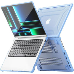 [BallisticWrap] Protective Snap-On Tough Hard Shell Cover with Kick Stand Shockproof Case for MacBook Pro 14 inch 2023/2022/2021