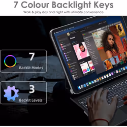 Magic Keyboard for Apple iPad Air 13" 2025/2024, Magnetic Floating Stand with Trackpad, 7 Color Backlight, for iPad Pro 12.9 2018-20