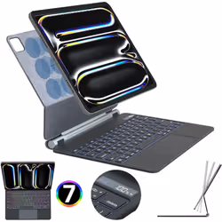 Magic Keyboard for Apple iPad Pro 13" (M4) 2024, Slim Magnetic Floating Stand Case, Precision Multi-Touch Trackpad, 7 Color B ...