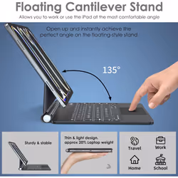 Magic Keyboard for Apple iPad Pro 13" (M4) 2024, Slim Magnetic Floating Stand Case, Precision Multi-Touch Trackpad, 7 Color Backlight, UK QWERTY Keybo