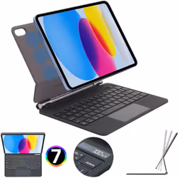 Magic Keyboard for Apple iPad 11 2025 & iPad 10 2022 (11th / 10th Generation), Magnetic Floating Case with Trackpad, 7 Color ...