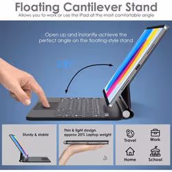 Magic Keyboard for Apple iPad 11 2025 & iPad 10 2022 (11th / 10th Generation), Magnetic Floating Case with Trackpad, 7 Color Backlight, UK QWERTY
