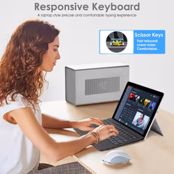 Microsoft Surface Pro 11/10 / 9/8 / X Signature Keyboard, Slim QWERTY Wireless Bluetooth Keyboard Cover, 7 Color Backlight, Precision Touchpad