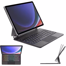 Magic Keyboard for Samsung Galaxy Tab S9 FE 10.9", Magnetic Floating Stand, Precision Multi-Touch Trackpad, Backlight and UK  ...