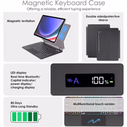 Magic Keyboard for Samsung Galaxy Tab S9 FE 10.9", Magnetic Floating Stand, Precision Multi-Touch Trackpad, Backlight and UK Layout