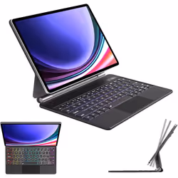 Magic Keyboard for Samsung Galaxy Tab S8 Plus 12.4", Magnetic Floating Stand, Precision Multi-Touch Trackpad, Backlight, UK L ...
