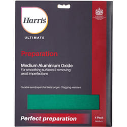 Harris Ultimate Preparation  Aluminium Oxide Sandpaper  Medium 4pk