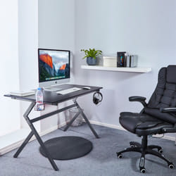 Neo Ergonomic Gaming Desk with Headphone Hook - GREY