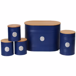 Neo Navy Scandi 5 Piece Kitchen Canister Set