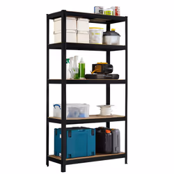 Neo 5 Tier Black Large Steel Garage Shelving Racking Storage Racks