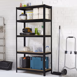 Neo 5 Tier Black Large Steel Garage Shelving Racking Storage Racks