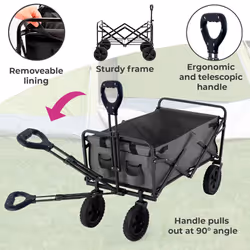 Neo Foldable Collapsible Garden Festival Cart  Grey