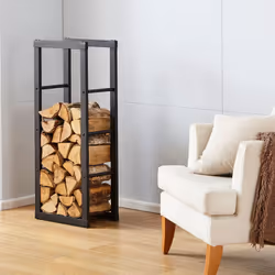 Neo Square Black Firewood Log Rack