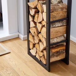 Neo Square Black Firewood Log Rack
