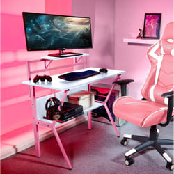 Neo Ergonomic 2 Tier Gaming Desk - PINK