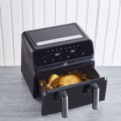 Neo Black Electric Digital Air Fryer - 8.5L WITH DUAL DRAWER AND GLASS VIEWING WINDOW