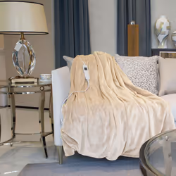 Neo Reversible Electric Heated Throw Over Blanket - Beige
