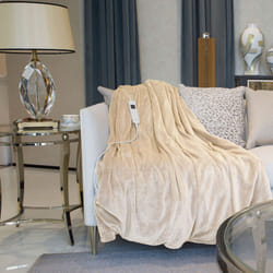 Neo Reversible Electric Heated Throw Over Blanket - Beige