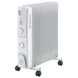 Neo 2500W 11 Fin Electric Oil Radiator With Timer - White
