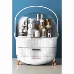 Three Layer Cosmetic Makeup Organiser Case - COS-WHITE