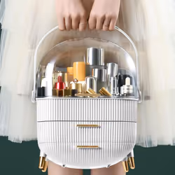 Three Layer Cosmetic Makeup Organiser Case - COS-WHITE