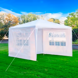 3X3M Event Gazebo 4 Side Panels Outdoor Waterproof Garden Party Tent Marquee Canopy Shelter Coated Steel Frame - White