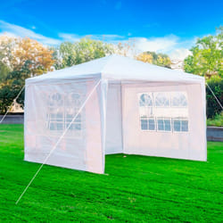3X3M Event Gazebo 4 Side Panels Outdoor Waterproof Garden Party Tent Marquee Canopy Shelter Coated Steel Frame - White