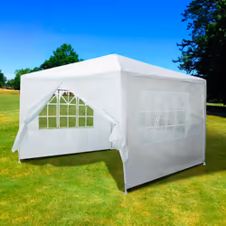 3X3M Event Gazebo 4 Side Panels Outdoor Waterproof Garden Party Tent Marquee Canopy Shelter Coated Steel Frame - White