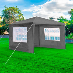 3X3M Event Gazebo 4 Side Panels Outdoor Waterproof Garden Party Tent Marquee Canopy Shelter Coated Steel Frame - Grey