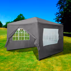 3X3M Event Gazebo 4 Side Panels Outdoor Waterproof Garden Party Tent Marquee Canopy Shelter Coated Steel Frame - Grey