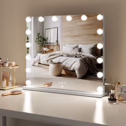 Neo Hollywood Vanity Touch Mirror - Neo Hollywood Vanity Touch Wall Mounted and Freestanding Mirror with 16 LED Bulbs