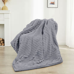 Neo Electric Blanket Heated Fleece Overblanket Throw Machine Washable Remote Timer Control Heat Settings - Grey