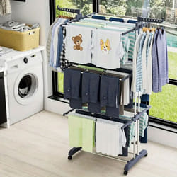Neo 4 Tier Folding Clothes Horse Drying Rack - White