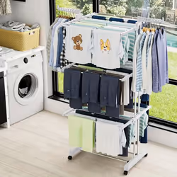 Neo 4 Tier Folding Clothes Horse Drying Rack - White