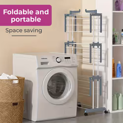 Neo 4 Tier Folding Clothes Horse Drying Rack - Grey