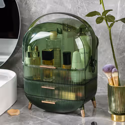 Neo Three Layer Cosmetic Makeup Vanity Beauty Storage Organiser Skincare Display Box Case Holder - Translucent Green