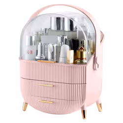 Neo Three Layer Cosmetic Makeup Vanity Beauty Storage Organiser Skincare Display Box Case Holder - Pink