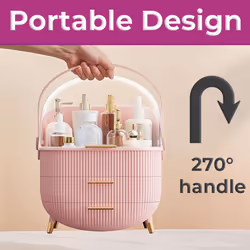 Neo Three Layer Cosmetic Makeup Vanity Beauty Storage Organiser Skincare Display Box Case Holder - Pink - Additional view 5