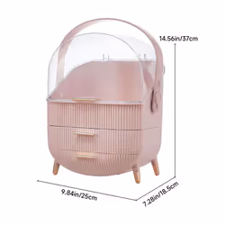 Neo Three Layer Cosmetic Makeup Vanity Beauty Storage Organiser Skincare Display Box Case Holder - Pink - Additional view 8
