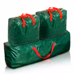 LIVIVO 3 X Large Christmas Storage Zip Bags Tree, Decorations, Lights With Handles Xmas