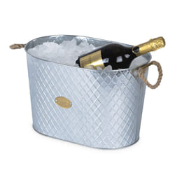 LIVIVO 24L Galvanised Metal Ice Drinks Buckets with Handles Beverage