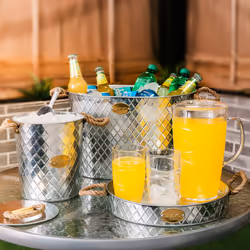 LIVIVO 24L Galvanised Metal Ice Drinks Buckets with Handles Beverage - Additional view 11