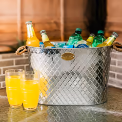 LIVIVO 24L Galvanised Metal Ice Drinks Buckets with Handles Beverage - Additional view 9