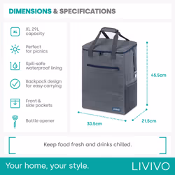 Thermally Insulated Can Cool Bag Camping Food Storage Picnic Bottle Cooler Wine - 29 Litre - Additional view 4