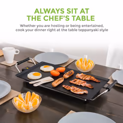 Large Teppanyaki Grill - Electric Hot Plate BBQ Griddle for Flavorful Cooking